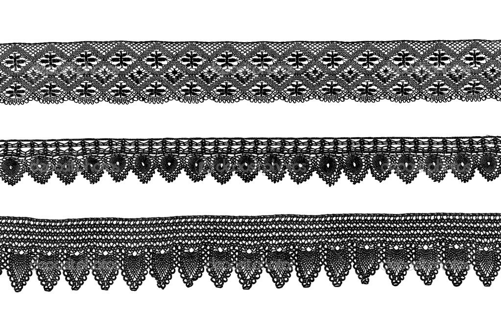 black bobbin lace borders