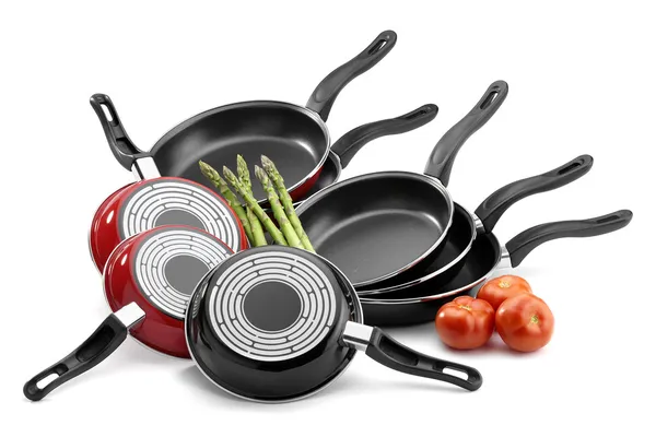 Frying pans isolated — Stock Photo, Image