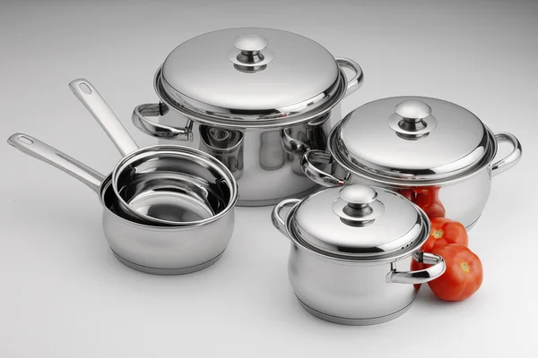 Stainless steel kitchenware — Stock Photo, Image