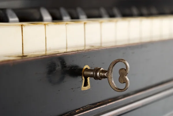 Antique piano lock — Stock Photo, Image