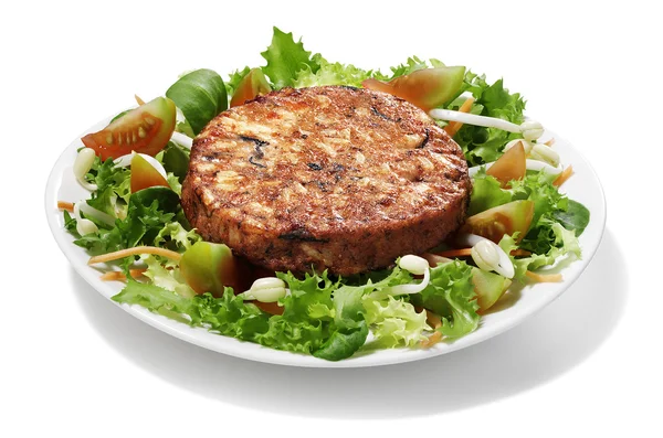 Hamburger di alghe con insalata — Foto Stock