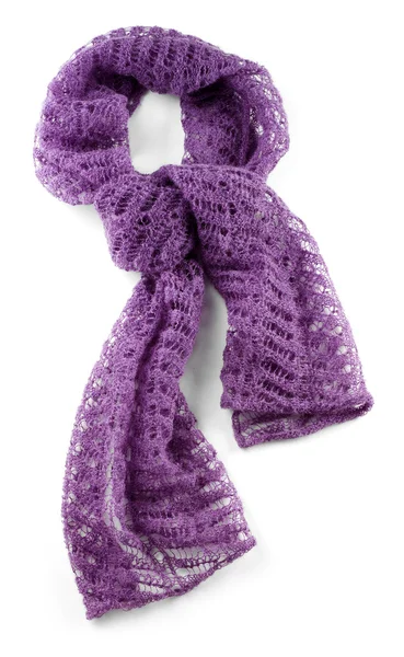 Schal aus lila Wolle — Stockfoto