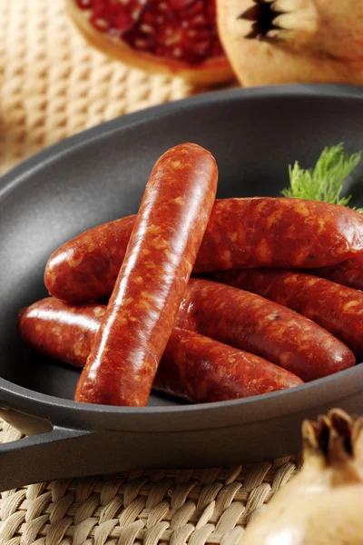 Red fresh sausage — Stock Photo, Image