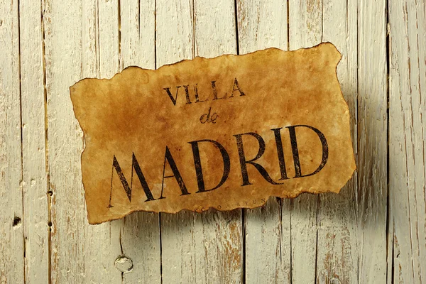 Madrid eski parşömen — Stok fotoğraf