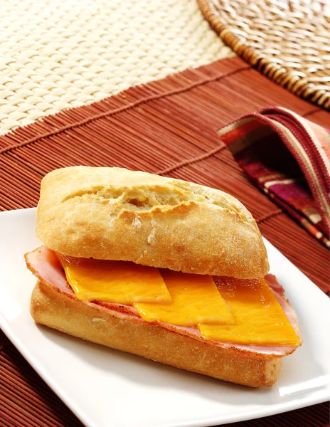 Pastrami och cheedar smörgås — Stockfoto
