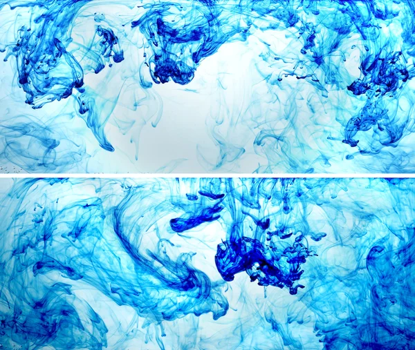 Blått bläck i vatten — Stockfoto