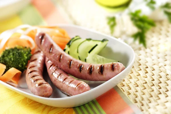Grilled white sausage — Stock Photo, Image