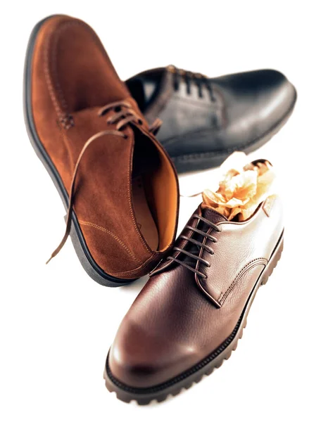 Зимове Шкіряне Взуття Чоловіків Ізольоване — стокове фото