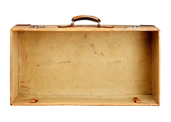 Empty Vintage Leather Suitcase Ready Pack — Stock Photo, Image