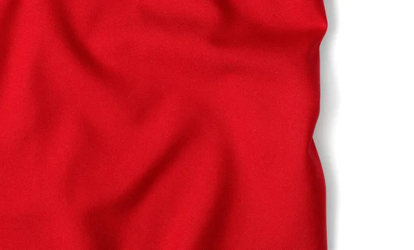 Tissu Rouge Avec Bande Blanche Zone Vierge Pour Texte Fond — Photo