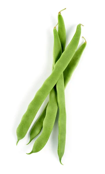 French Green Beans Pods Isolated White — Stock Photo, Image