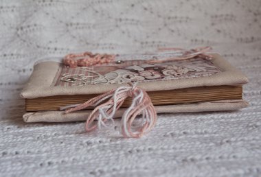 Vintage defter pembe düğme