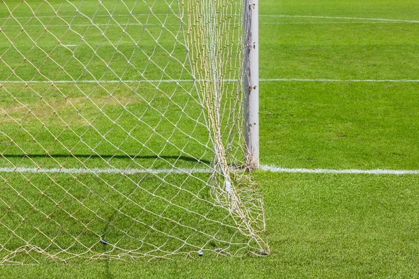 Behind the football (soccer) goal — Stock Photo, Image