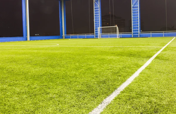 Football (soccer) goal and field — Stock Photo, Image