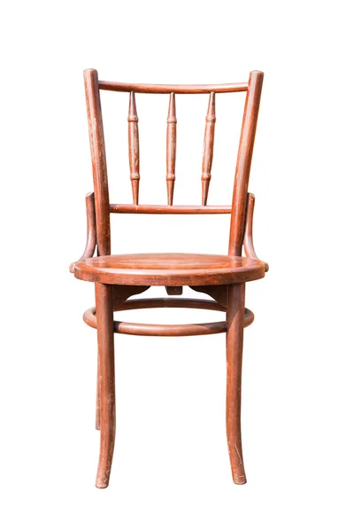Beyaz arka plan üzerinde izole klasik kahverengi sandalye — Stok fotoğraf