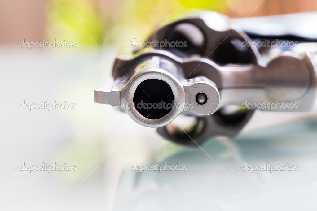 Close up of gun muzzle