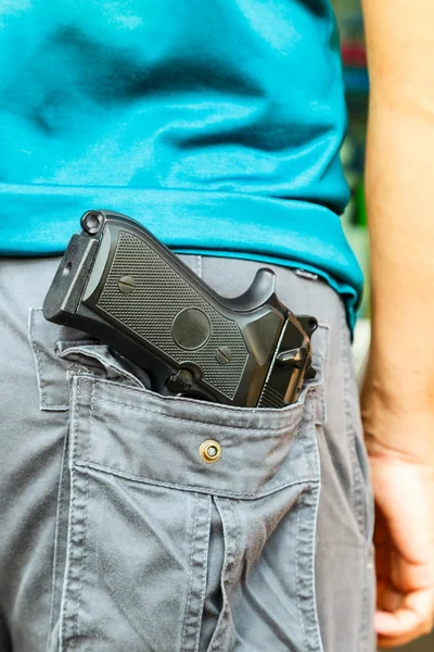 Handgun no bolso — Fotografia de Stock