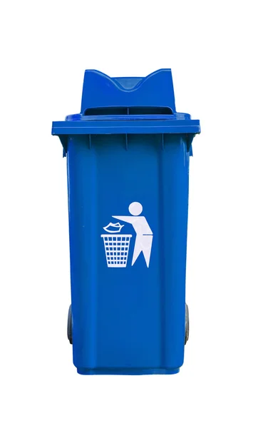 큰 파란 쓰레기통grote blauwe vuilnisbak — 스톡 사진