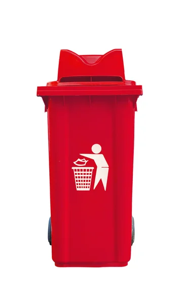 Duży czerwony śmietnika — Zdjęcie stockowe