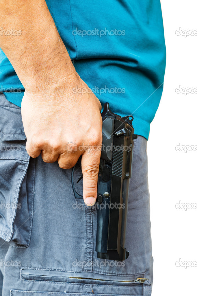 Man holding handgun