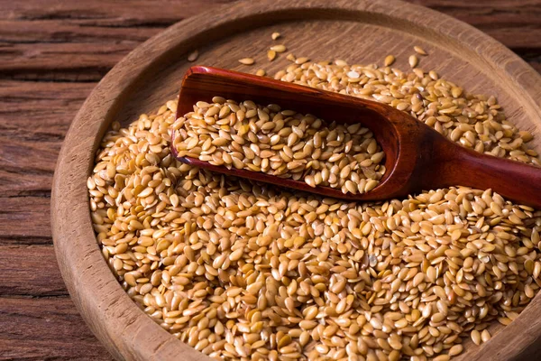 Raw gold flaxseed organic food for healthy eating.