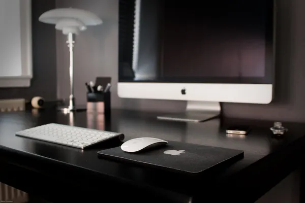 Black desk — Stock Photo, Image