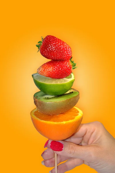 Fruit skewer — Stock Photo, Image