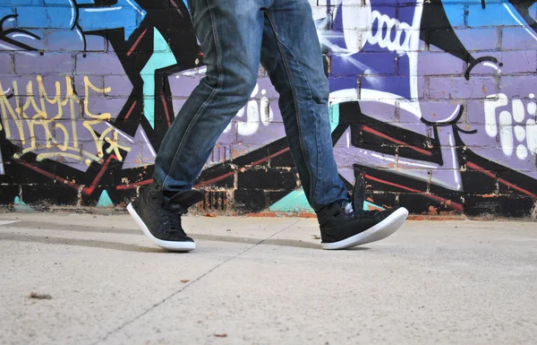 Legs of a walking break dance — Stock Photo, Image