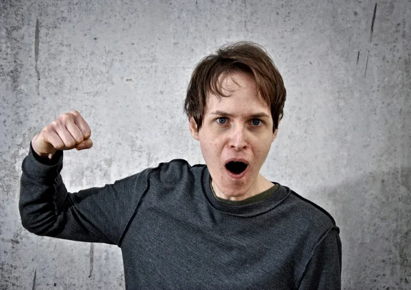 Aggressive young man — Stock Photo, Image