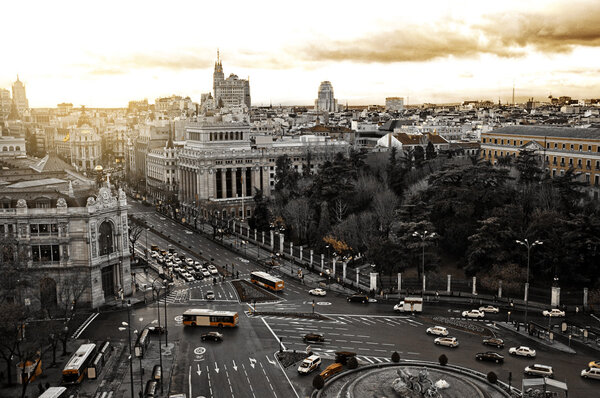 General view of the city of Madrid in Spain