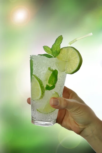 Glass of mojito cocktail — Stock Photo, Image