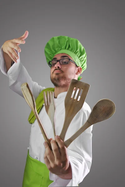 Chef-kok werken — Stockfoto