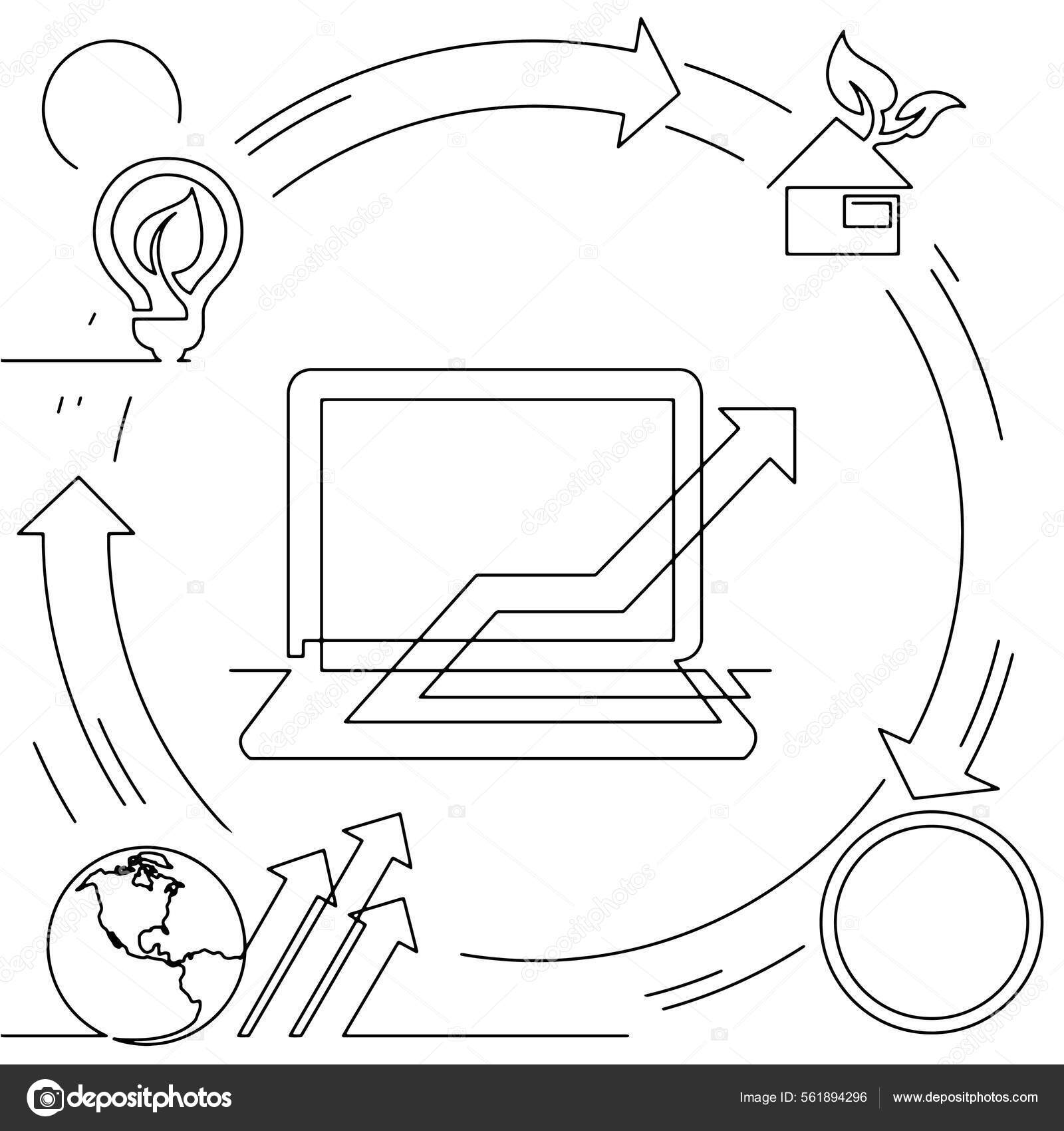 Concept Visualization Line Icon Drawing Business Infographics Stock ...