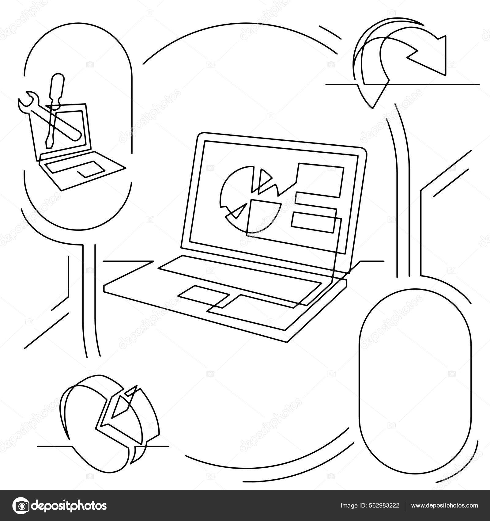 Concept Visualization Line Icon Drawing Business Infographics Stock ...