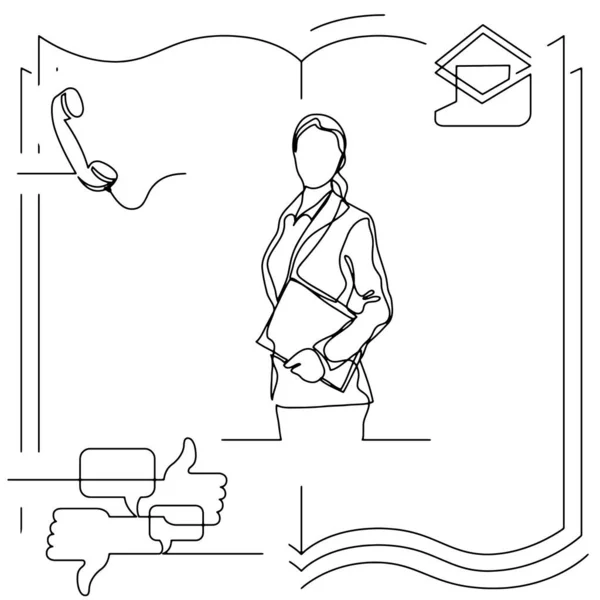 ビジネスインフォグラフィックの概念可視化ラインアイコンの描画 — ストックベクタ