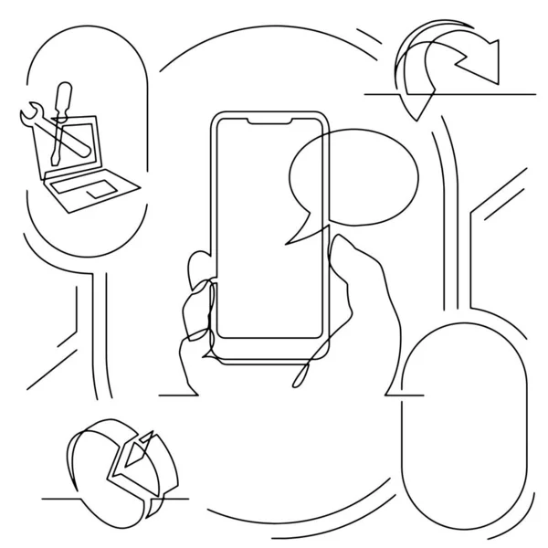 Koncept Visualisering Linje Ikon Ritning Företag Infographics — Stock vektor