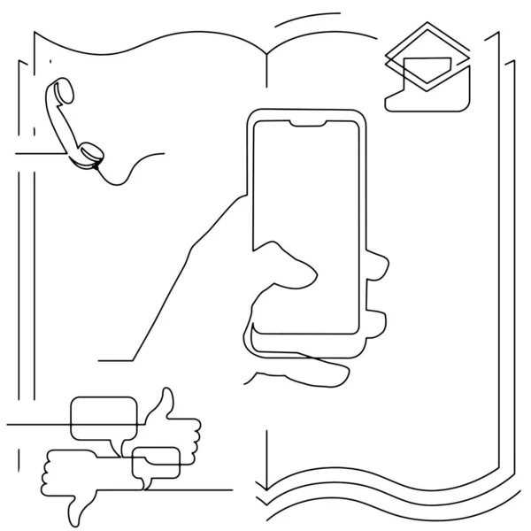 Koncept Visualisering Linje Ikon Ritning Företag Infographics — Stock vektor