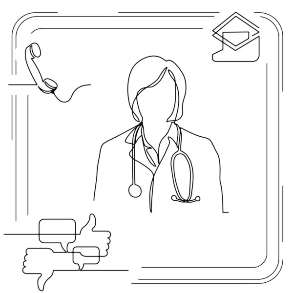 医疗保健与健康信息图形的概念可视化线条图标绘制 — 图库矢量图片