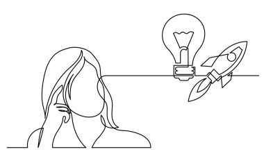 Çözüm bulmakta zorlanan bir kadın çizimi