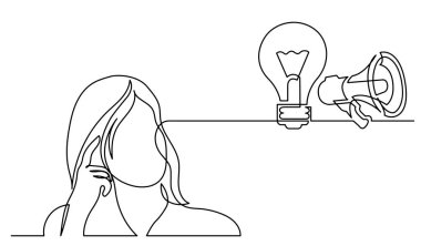 Çözüm bulmakta zorlanan bir kadın çizimi