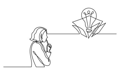 Çözüm bulmakta zorlanan bir kadın çizimi