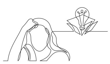 Çözüm bulmakta zorlanan bir kadın çizimi