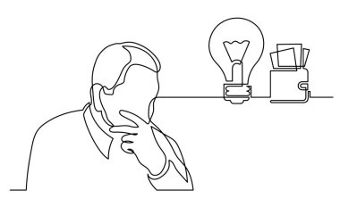 Çözüm bulmakta zorlanan insanların bir çizgi çizimi