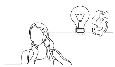 Çözüm bulmakta zorlanan bir kadın çizimi