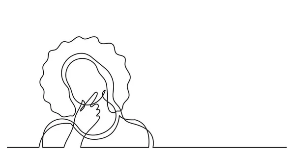 Vector Illustration One Line Drawing Person Thinking New Ideas Creativity — 스톡 벡터