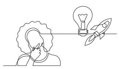 Çözüm bulmakta zorlanan bir kadın çizimi