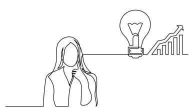 Çözüm bulmakta zorlanan bir kadın çizimi