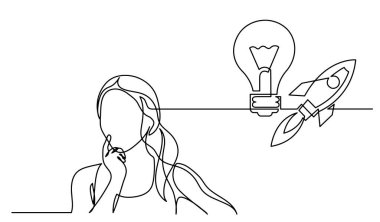 Çözüm bulmakta zorlanan bir kadın çizimi