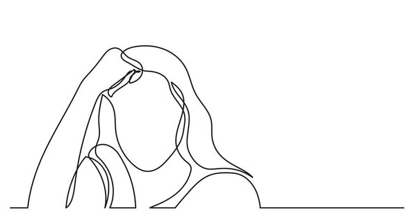 vector illustration of one line drawing of person thinking about new ideas creativity finding solutions