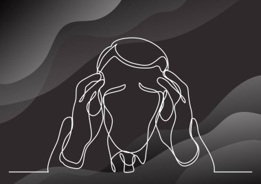 depresif işadamı - sürekli çizgi çizme